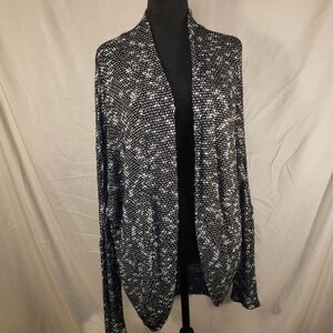 BDG Black and White Open-Front Cardigan - XS-TP